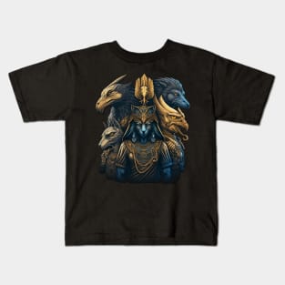 Ancient Egyption Gods Mythology Action V2 Kids T-Shirt